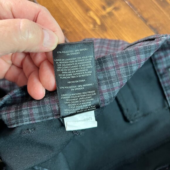 Kut From The Kloth Womens Skinny Plaid Pants Size 8S Black & Burgundy Polyester/ - Picture 7 of 14